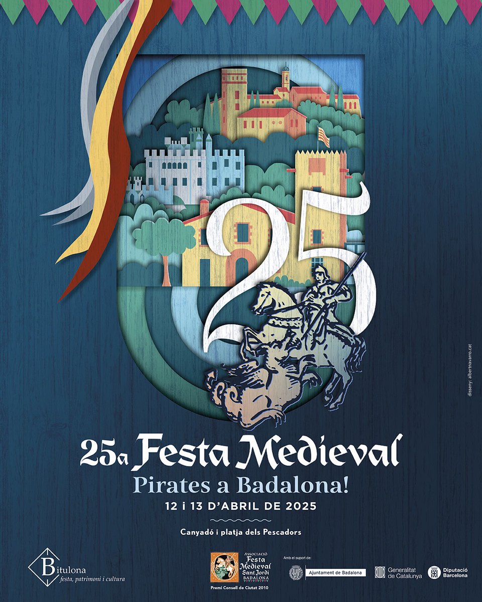 BDNmatí (@badalonamati) on Twitter photo 25 anys de la Festa Medieval de #Badalona.
Aquest cap de setmana la platja i el parc de la Baixadeta seran escenaris de les aventures del pirata Catxidiable. A més, es presentarà el Bou de Mar, una figura de fibra de vidre de 45 quilos, que serà l'ànima de la festa. <a href="/bdncom/">Badalona Comunicació</a> 25 anys de la Festa Medieval de #Badalona.
Aquest cap de setmana la platja i el parc de la Baixadeta seran escenaris de les aventures del pirata Catxidiable. A més, es presentarà el Bou de Mar, una figura de fibra de vidre de 45 quilos, que serà l'ànima de la festa. <a href="/bdncom/">Badalona Comunicació</a>