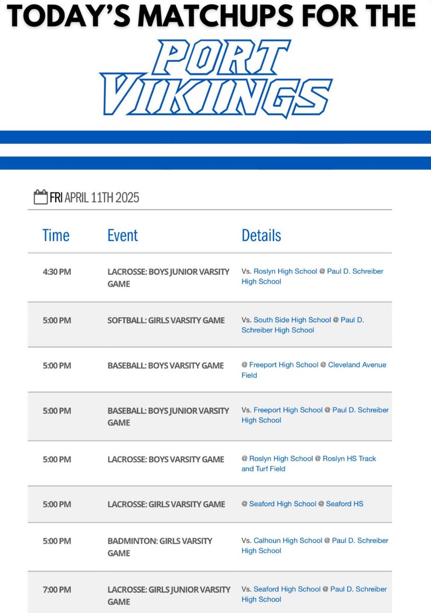 Port Washington Athletics (@portwashad) on Twitter photo 