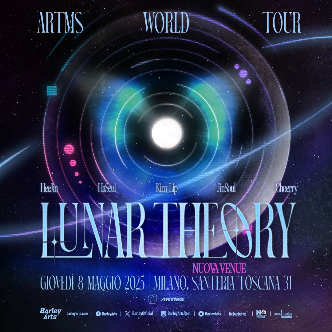 ARTMS 2025 World Tour [Lunar Theory] in Milan
Venue change notice

For technical-logistical reasons, the ARTMS show in Milan moves to another venue: it will no longer take place at Fabrique but at Santeria Toscana 31 on the same day (Thursday May 8 2025).
Tickets already issued