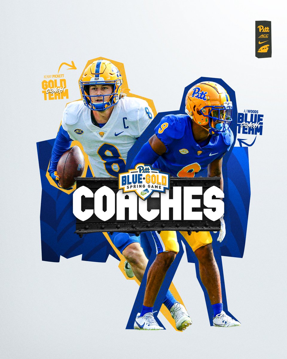 Pat Narduzzi (@coachduzzpittfb) on Twitter photo Can't wait to welcome home Super Bowl Champions & Spring Game Coaches Kenny Pickett (Gold Team Coach) and A.J. Woods (Blue Team Coach)!!
See you tomorrow at <a href="/AcrisureStadium/">Acrisure Stadium</a> at 1pm!!
#H2P Can't wait to welcome home Super Bowl Champions & Spring Game Coaches Kenny Pickett (Gold Team Coach) and A.J. Woods (Blue Team Coach)!!
See you tomorrow at <a href="/AcrisureStadium/">Acrisure Stadium</a> at 1pm!!
#H2P