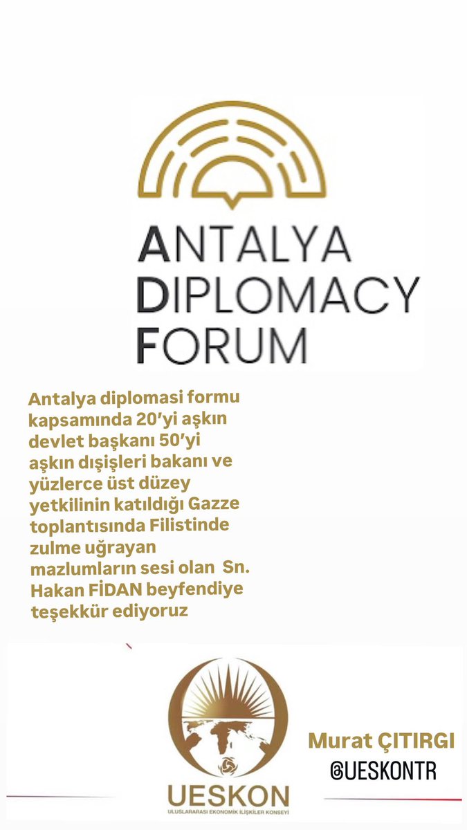 Diplomasi Formu’nun Kalbi Antalya’da Atıyor..
<a href="/HakanFidan/">Hakan Fidan</a> 
<a href="/RTErdogan/">Recep Tayyip Erdoğan</a> 
#Diplomasiformu