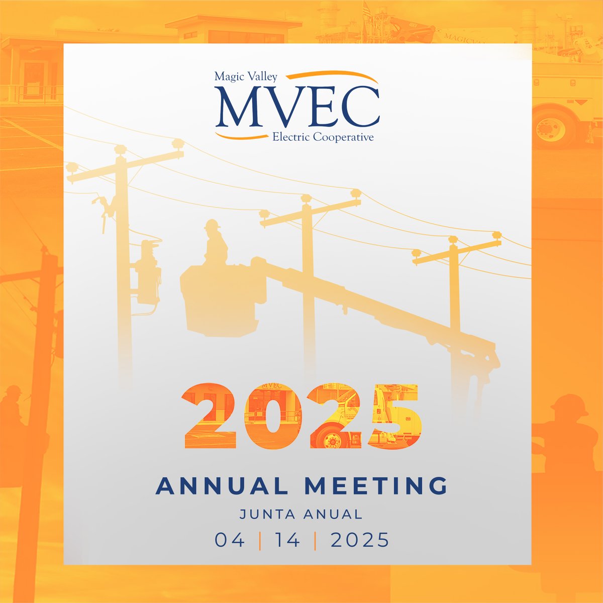MagicValleyEC's tweet image. 📅 Annual Meeting Reminder!  

️ Mark your calendars! Our 2025 Annual Meeting is on Monday, April 14. Join us for an exciting opportunity to connect and learn about what&apos;s happening at Magic Valley Electric Cooperative.