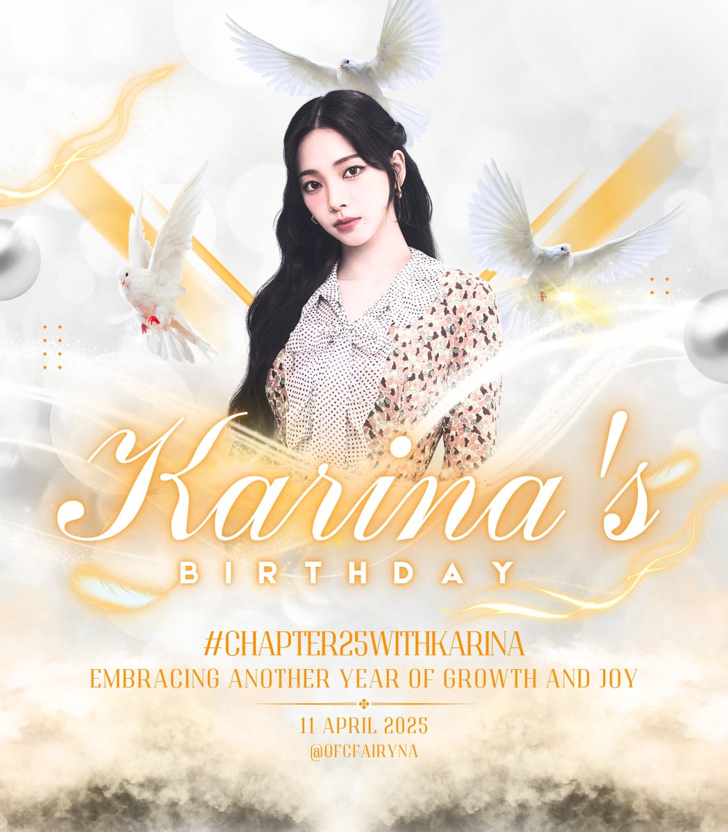 Happy Birthday Our Dearest Fairy, 𝐾͟𝑎͟𝑟͟𝑖͟𝑛͟𝑎!

On this special day we celebrate not only your birthday, but the light &amp; grace you bring into the world. Wishing you endless happiness, success, love today &amp; always. Keep shining!

— With love, Fairyna 🤍
#Chapter25WithKarina