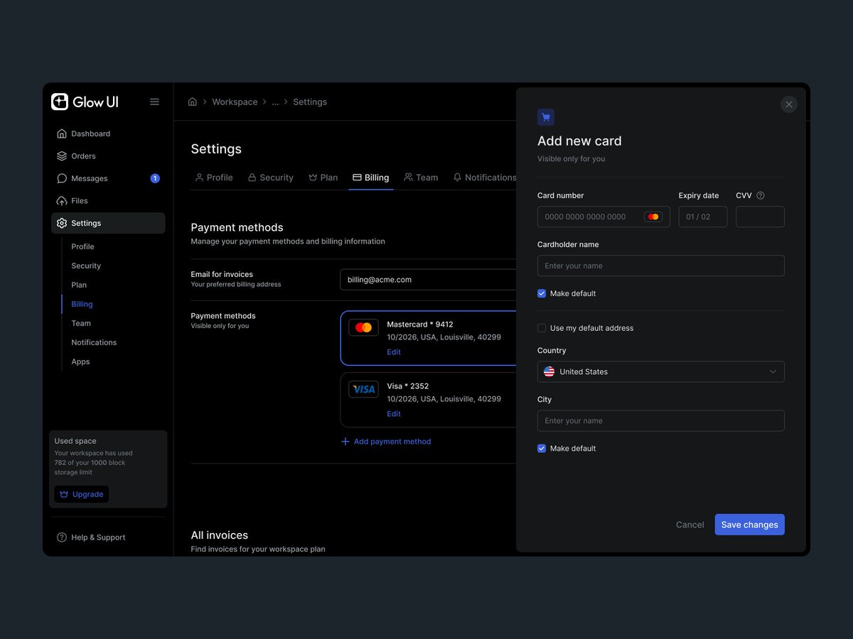 alexey_design's tweet photo. Day 10 — Billing Settings #uidesign https://t.co/CrhSkFVYiF