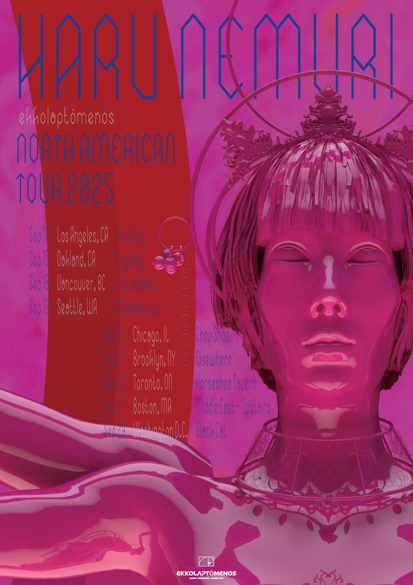 📢ANNOUNCEMENT📢

HARU NEMURI ekkolaptómenos 
NORTH AMERICAN TOUR 2025

September 
12 - Los Angeles
15 - Oakland
18 - Vancouver
19 - Seattle
21 - Chicago
23 - New York
25 - Toronto
27 - Boston
29 - Washington D.C.

🎫 bnds.us/b60l7n
go live on Apr 15th

SO EXCITED❤️‍🔥❤️‍🔥❤️‍🔥