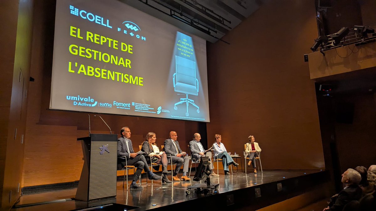 L'absentisme està en màxim històrics. Professionals especialistes en el tema, avui, a la JORNADA EL REPTE DE GESTIONAR L'ABSENTISME <a href="/fecomlleida/">Fecom Lleida</a> <a href="/coell_org/">COELL</a>