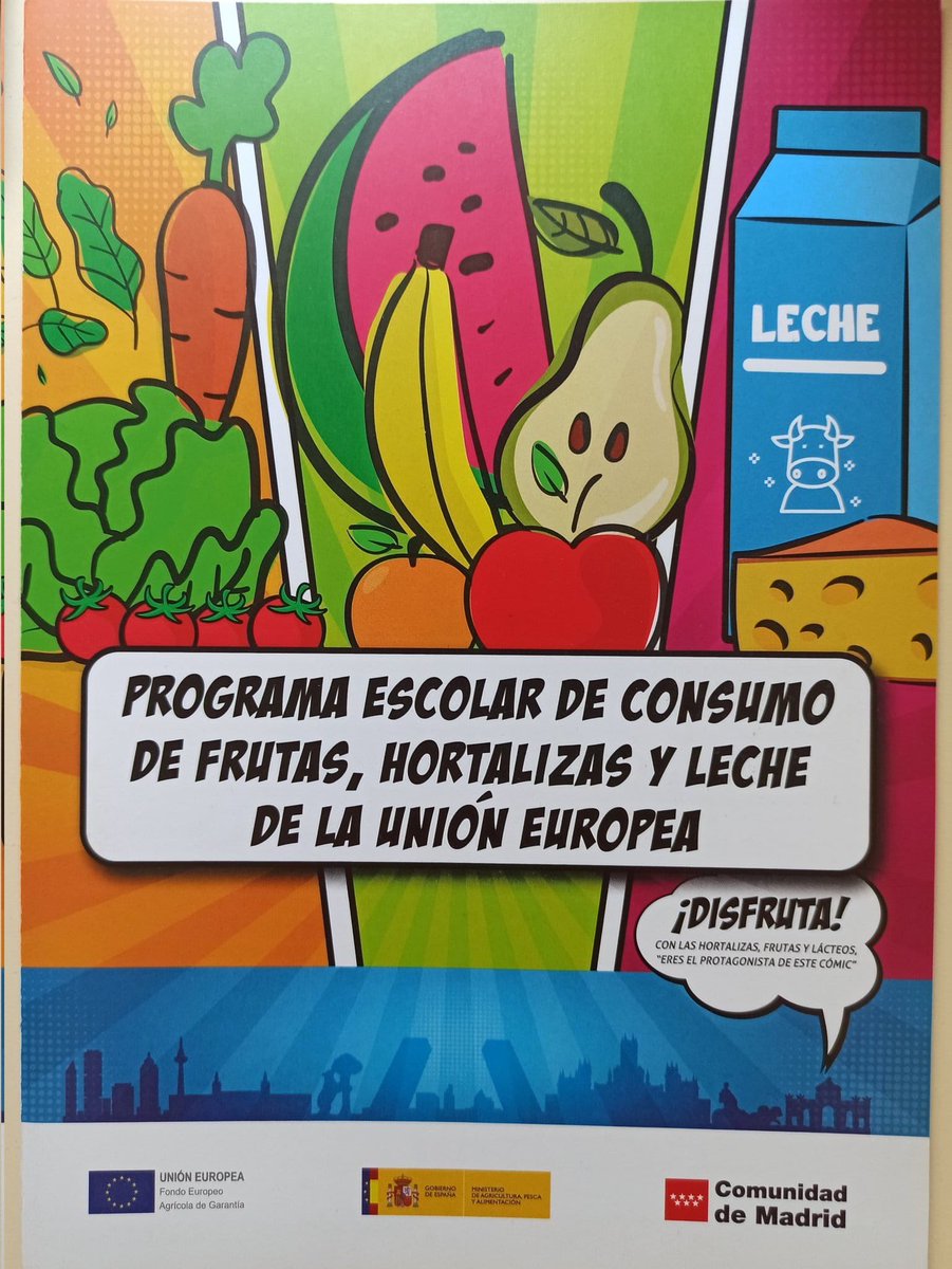 Todos los días en los recreos, tus porciones de fruta y tu leche.