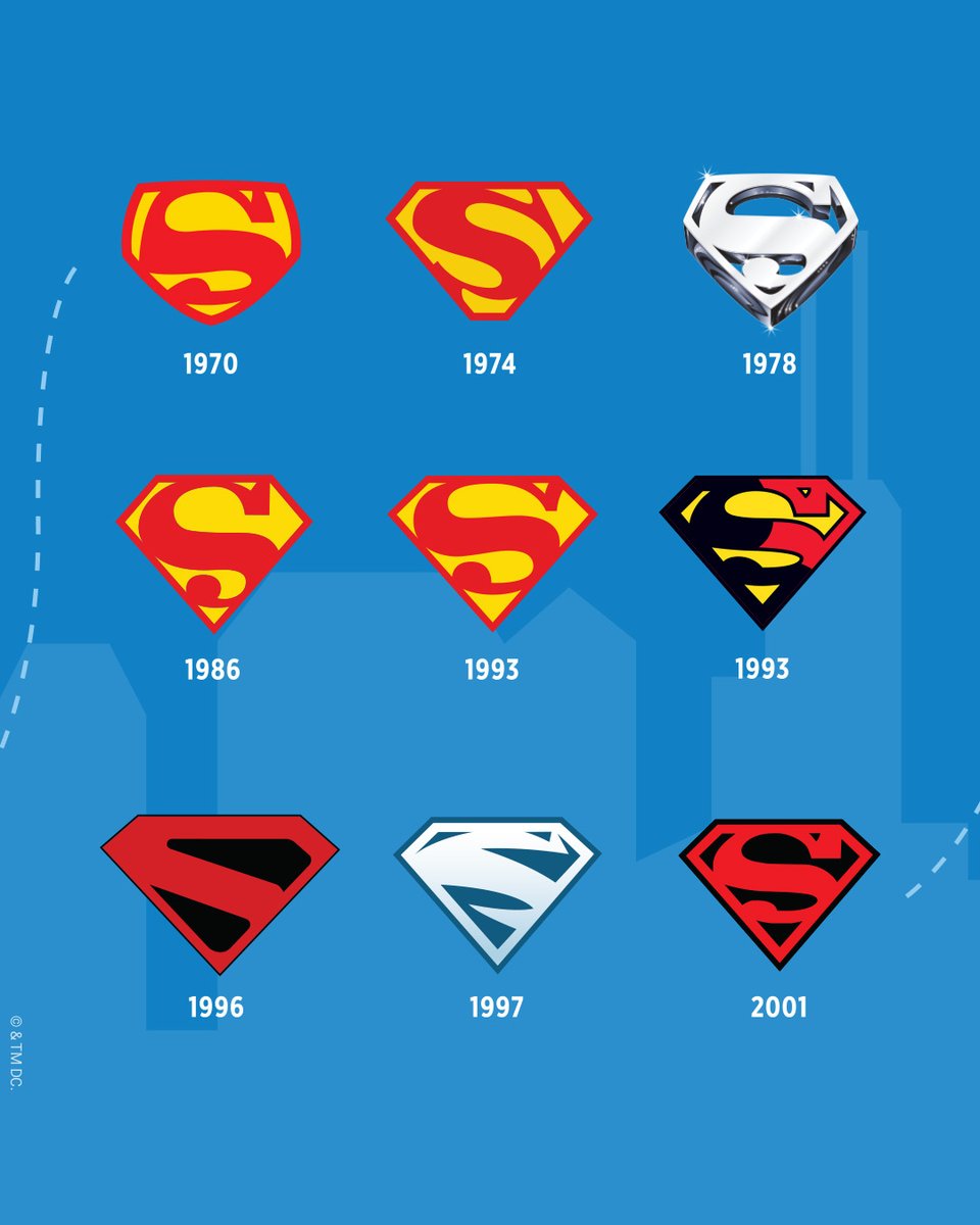 creapills's tweet photo. L’évolution du logo de Superman de 1938 à 2025 : plus de 28 logos en 87 ans ! Lequel est votre préféré ? https://t.co/jBaGW6DNkN