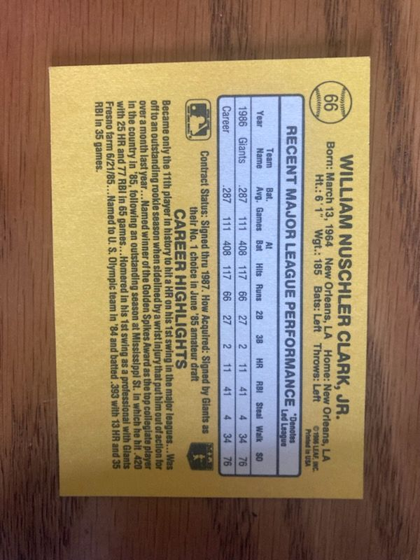 StarxScott's tweet image. 1987 Donruss Will "The Thrill" Clark
#CardsEveryCollectorShouldOwn