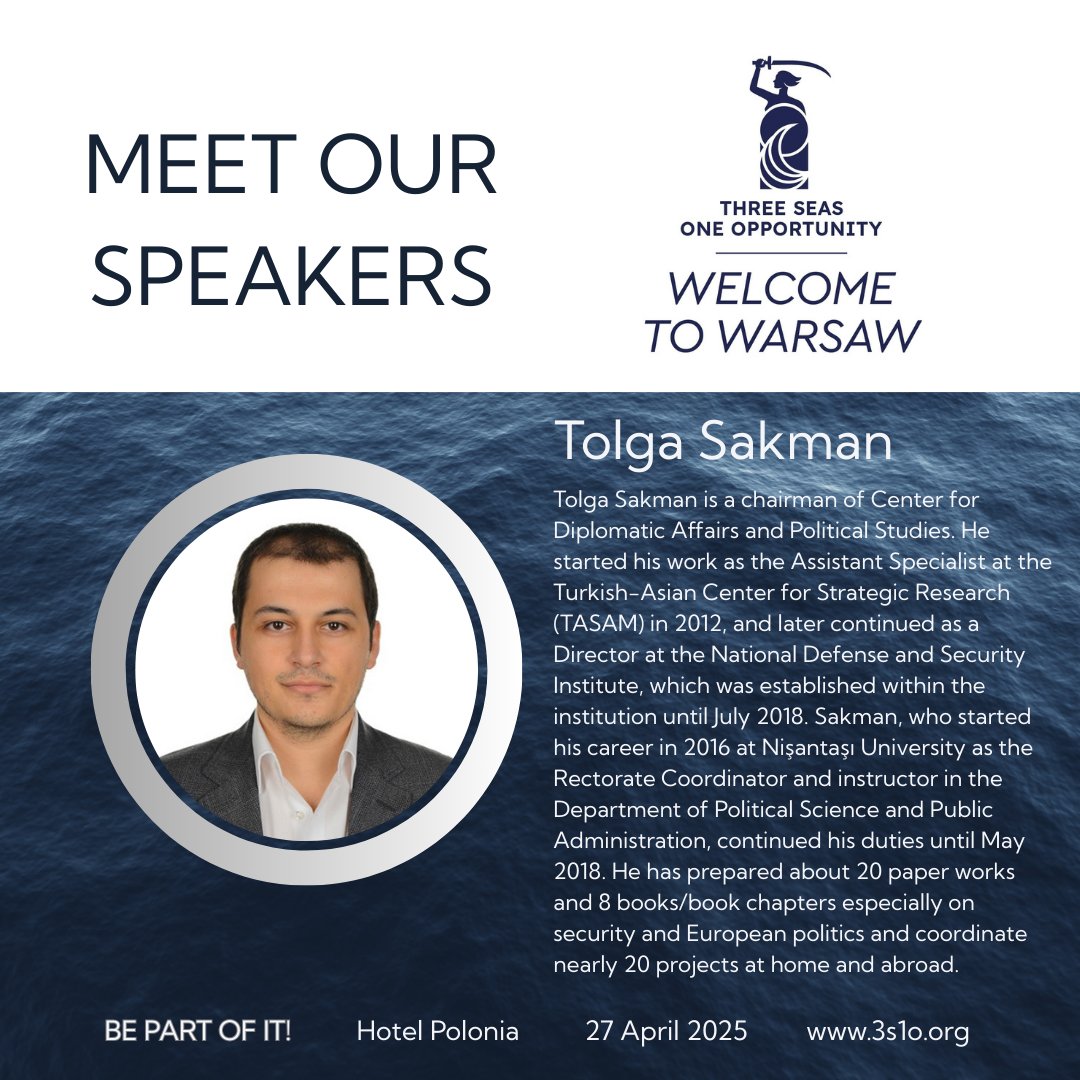 3S1OConference's tweet photo. Moderatorem debaty pt. ''Nowy Jedwabny Szlak – czy Bałkany mogą stać się bramą dla Azji?'' będzie Tolga Sakman @t_sakman | @dipamorg
👉 Agenda: https://t.co/VNr80e7Tdk
👉 Rejestracja: https://t.co/Pzru8gwwpP
#JoinTheEvent #3S1O #Warsaw #April27 #SideEvent #3SISummit2025 https://t.co/5rojaotc8S