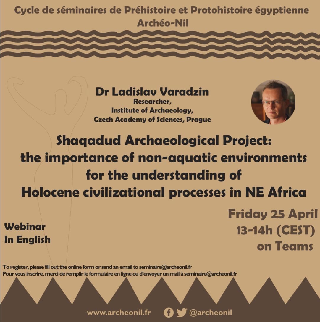 ArcheoNil's tweet image. 📆 Our next webinar will be on April 25th, at 1 pm ! It will be presented by Dr Ladislav Varadzin.
📝 Register with the form (forms.gle/XBFqS3s2GH67YL…) or by contacting seminaire@archeonil.fr.