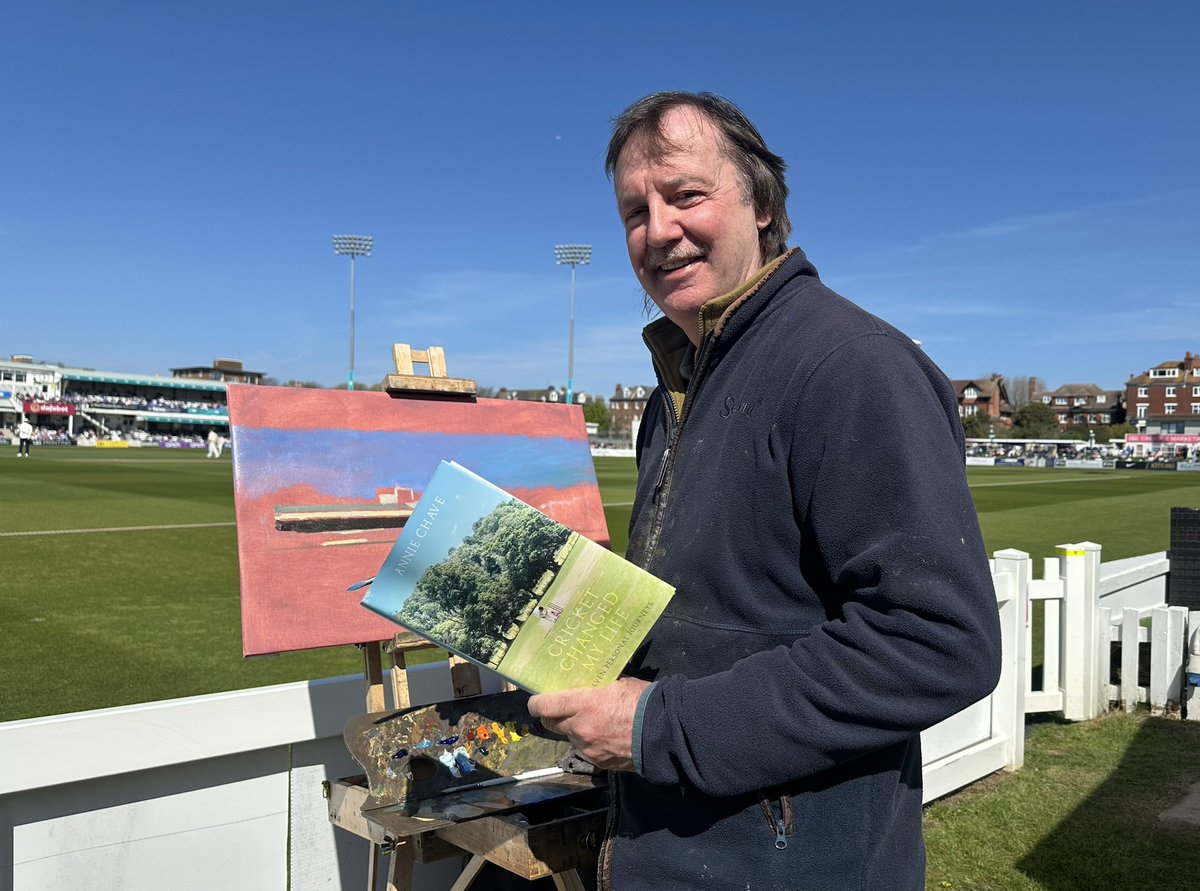 Annie Chave (@anniechave) on Twitter photo Celebrating my book publication day at the beautiful <a href="/SussexCCC/">Sussex Cricket</a> ground at Hove with the wonderful <a href="/jackrussellart/">Jack Russell MBE</a> multitasking. <a href="/FairfieldBooks_/">Fairfield Books</a> #cricketchangedmylife Celebrating my book publication day at the beautiful <a href="/SussexCCC/">Sussex Cricket</a> ground at Hove with the wonderful <a href="/jackrussellart/">Jack Russell MBE</a> multitasking. <a href="/FairfieldBooks_/">Fairfield Books</a> #cricketchangedmylife