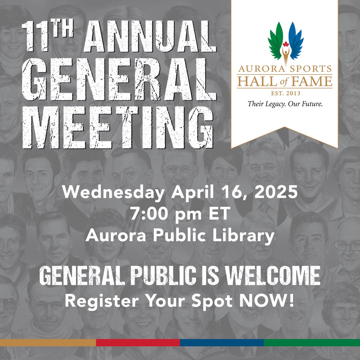 Got plans next week? Now you do!

You’re invited to the Aurora Sports Hall of Fame’s 11th Annual General Meeting (AGM) — and we’d love to see you there!

Save your seat now:
tinyurl.com/2024ASHoFAGMRS…

Let’s celebrate community, sport, and the people who make it all happen.