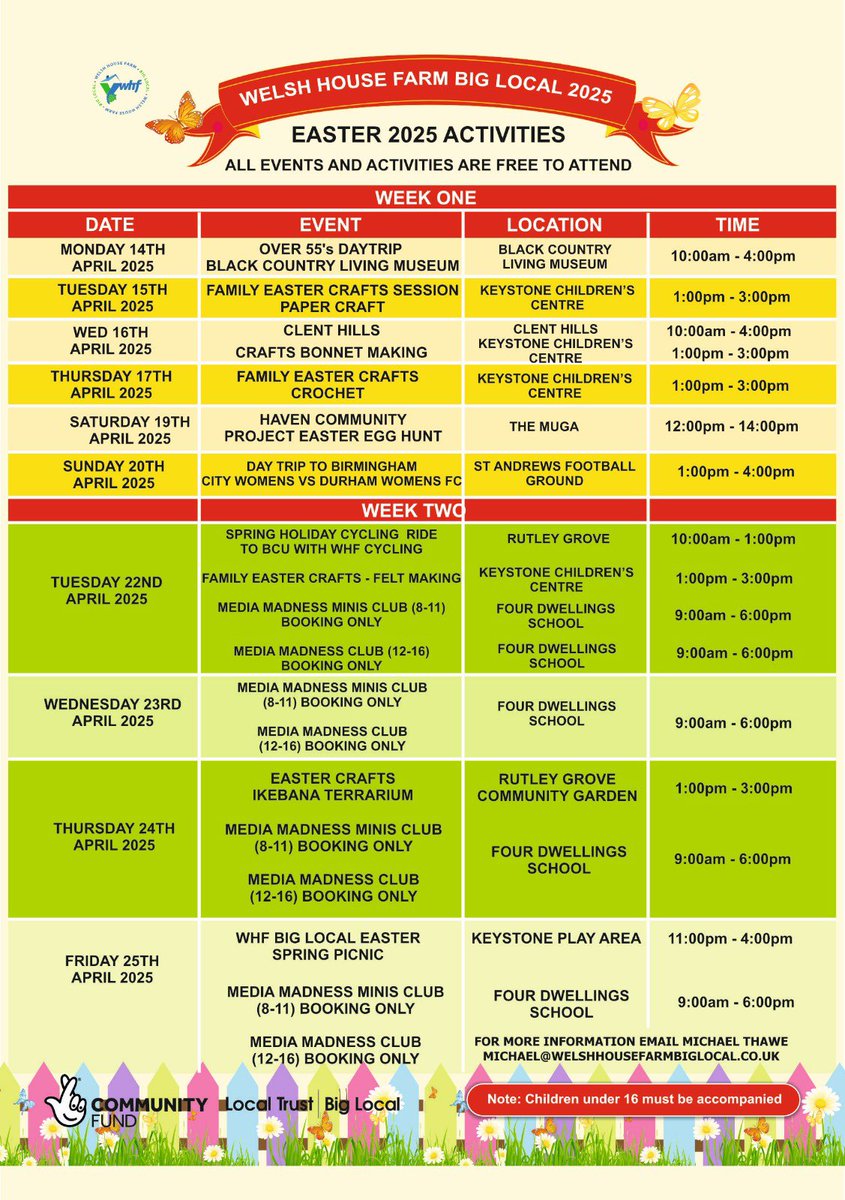 Welsh House Farm Big Local have funded free Family Easter Holiday activities for its residents to come out into the sunshine. <a href="/LocalTrust/">Local Trust</a> <a href="/WHF_School/">Welsh House Farm School</a> <a href="/WMFSWoodgate/">Woodgate Valley Fire Station</a> <a href="/QuintonWMP/">Quinton Police</a> <a href="/WorldsEndJunior/">World's End Junior</a> <a href="/WoodhousePA/">Woodhouse Primary</a> please share