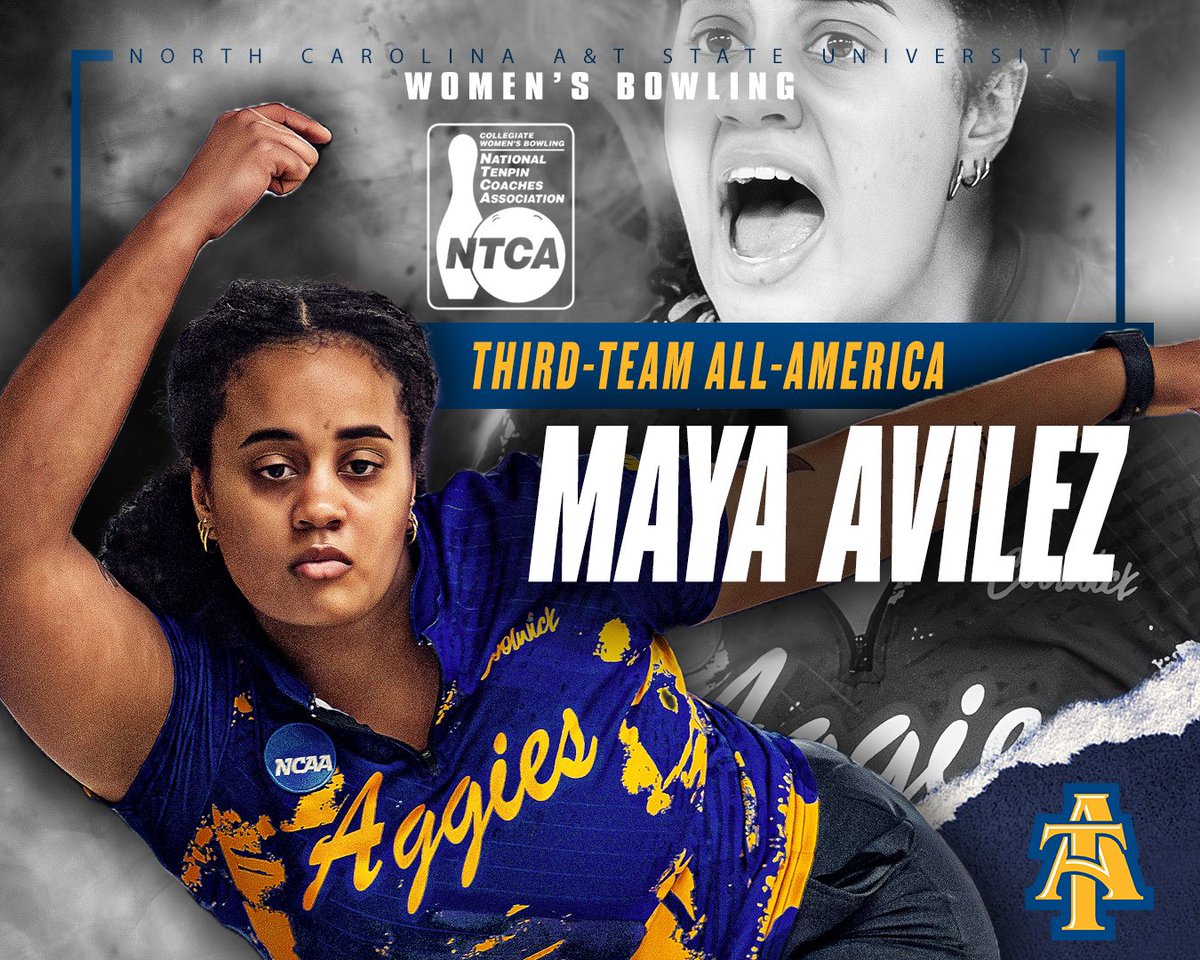 NCATAGGIES's tweet photo. Victorya White is one of the five best freshmen in the nation!! #aggiepride 

Congratulations to @NCATBowling Maya Avilez and Laura Garcia… https://t.co/Xvx8l022hQ