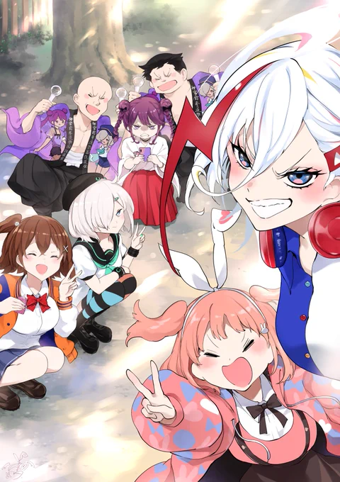 『神園神宮  氏子の皆さま』#電音部美術部 「このコンテンツはファンメイドコンテンツです。ファンメイドコンテンツポリシー(のもと制作されています。」 