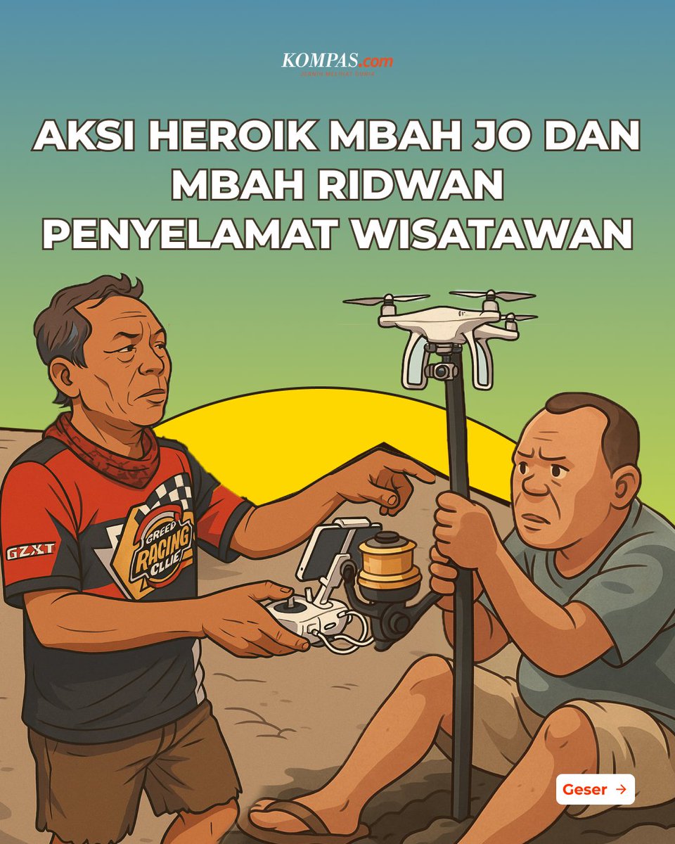 kompascom's tweet photo. Terima kasih, Mbah Jo dan Mbah Ridwan karena telah gerak cepat selamatkan wisatawan.. #purworejo #mancing #viralvideo https://t.co/kL5vwsUw8T