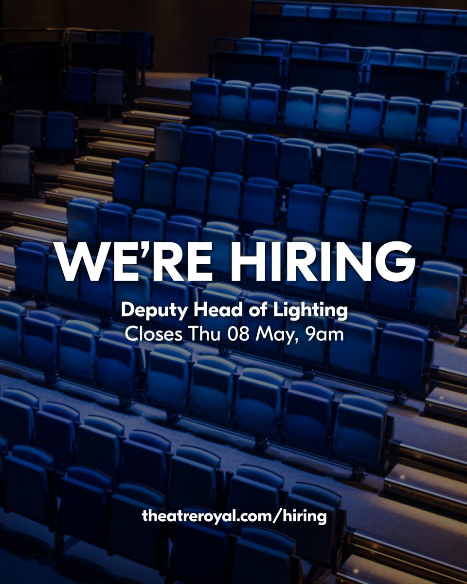 TRPlymouth's tweet photo. Join our team as Deputy Head of Lighting.

Alongside the Head of Lighting, you'll help deliver exceptional lighting for all in-house, co-produced, and visiting productions.

Apply now: https://t.co/8HRy6a8H4Q https://t.co/kTGEgTsVo4