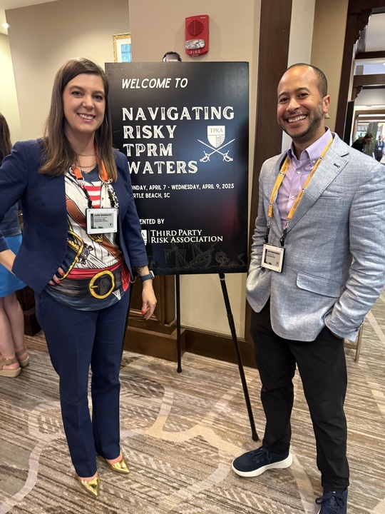 Stern_Security's tweet photo. Had a blast at the TPRA Conference in Myrtle Beach! Joined a panel on Metrics &amp; Reporting in TPRM and caught up with some brilliant minds in the field. Big shoutout to TPRA for the futuristic digital badges too! #TPRM #Cybersecurity #SecureThePlanet https://t.co/xYJAJGcWT6