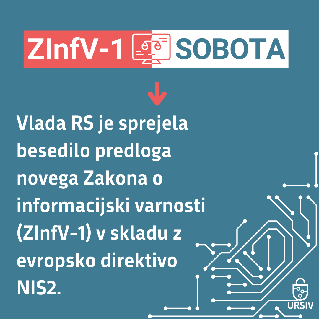 URSIV_Slovenia's tweet photo. 📢 »NIS2 Sobota« prehaja v rubriko »ZInfV-1 Sobota« 🛡️
📅 Spremljajte nas vsako soboto, saj bomo ZInfV-1 predstavili na čim bolj praktičen in razumljiv način.
#ZInfV1 #KibernetskaVarnost #URSIV #ZInfV1Sobota #Slovenija #InformacijskaVarnost https://t.co/KX5T4BolDe