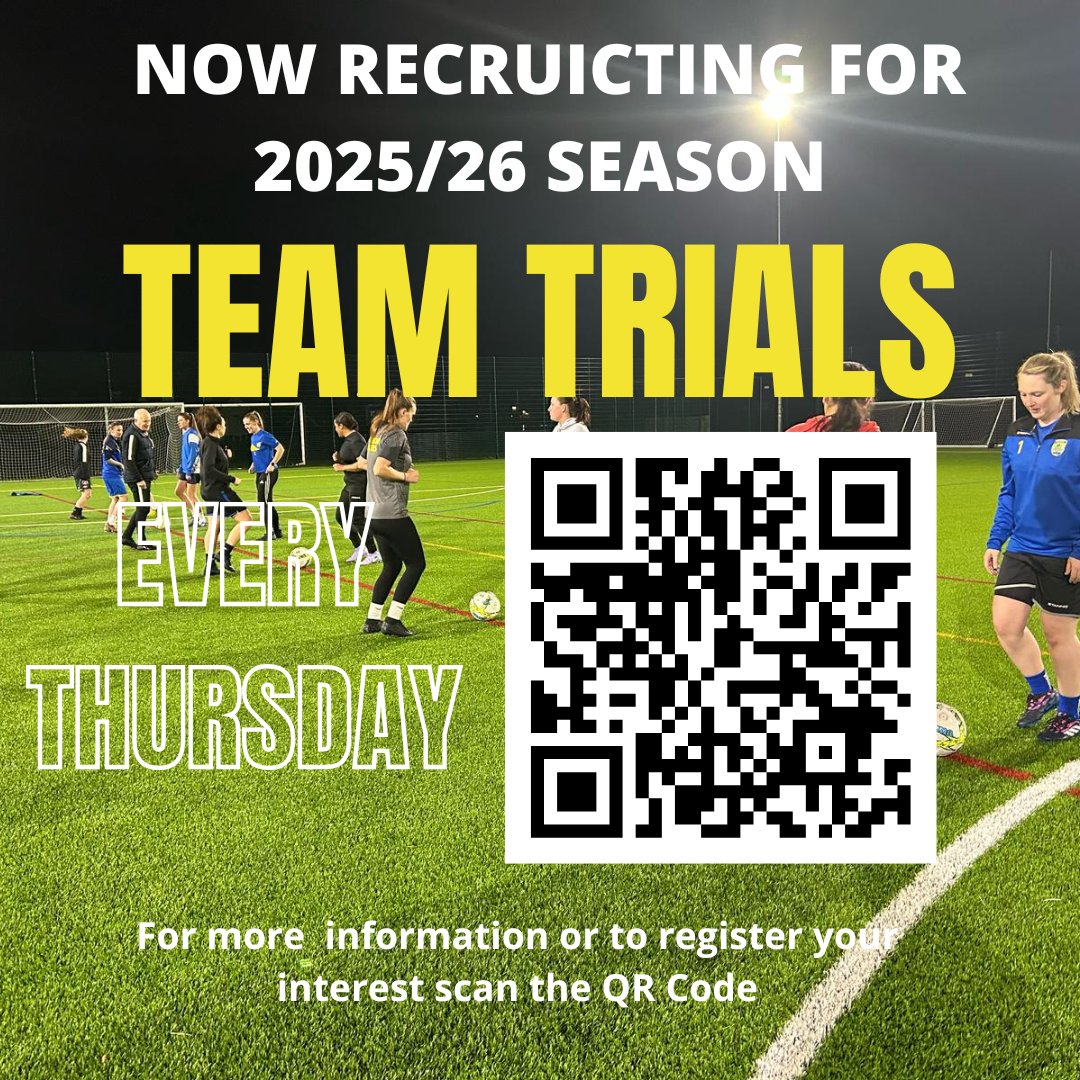 TEAM TRIALS: Every Thursday until 22nd May for more details scan the QR code. #footballtrials <a href="/purelyplayers/">Purely Players - 🏴󠁧󠁢󠁥󠁮󠁧󠁿 #FFFUK</a> <a href="/WomensFootyNet/">Womens Football Network (WFN)</a>  <a href="/WF_East/">Women's Football East</a> <a href="/LondonFA/">London Football</a> <a href="/KentFA/">Kent FA ⚽</a> <a href="/dartfordliving/">Dartford Living</a> <a href="/SheCanPlayUK/">SHE CAN PLAY</a> <a href="/SECWFLnews/">SECWFL</a> <a href="/SheKicksMag/">She Kicks - women's football magazine</a>