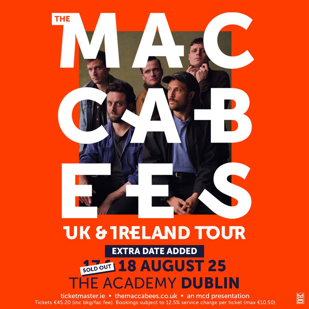 academydublin's tweet photo. SHOW UPDATE // @themaccabees 17th August show is now 𝑺𝑶𝑳𝑫 𝑶𝑼𝑻! 🎟️ 

Tickets for their second Academy show 18 August are on sale NOW from @TicketmasterIre https://t.co/swuS0BfUVk
