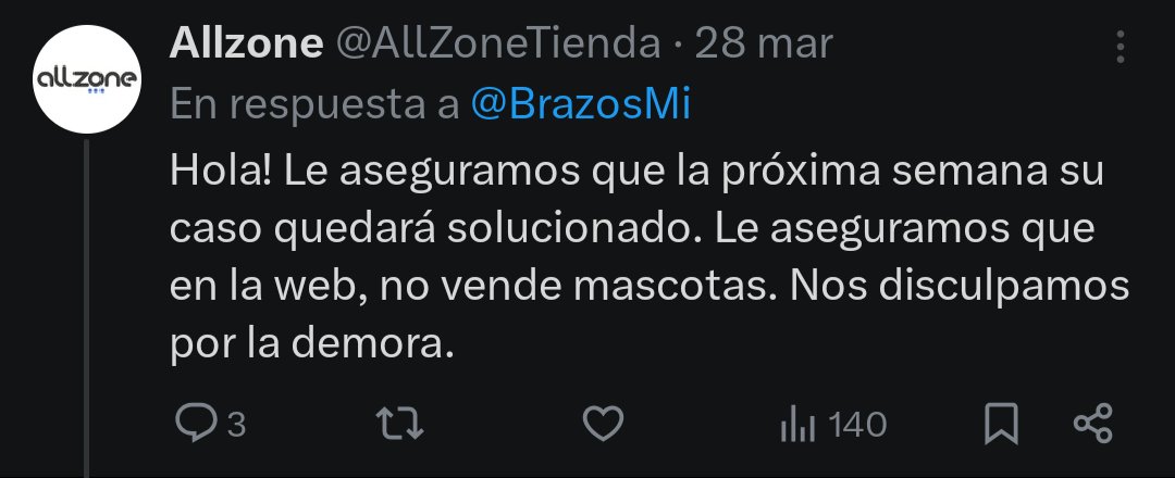 BrazosMi's tweet photo. Me esperaba un bizum o algo por el estilo cuando ayer @AllZoneTienda me dijo que en unas horas el reembolso quedaría resuelto, pero cada vez está más claro que venden más humo que productos electrónicos... https://t.co/ZbqDwcF05S