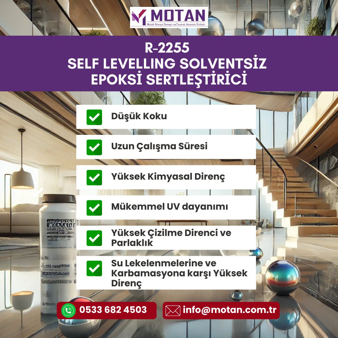 motan_as's tweet image. R-2255 Self Levelling Solventsiz Epoksi Sertleştirici

✆ 05336824503

#Motan #Kimya #Epoksi #Sertleştirici #Reçine #ZeminKaplamaları #3Dzemin #Taşhalı #MasaDöküm #EpoksiPotting #gebkim #gebkimosb #kosb #idosb #osb #kimyaihtisasosb #bosb #tosb #gosb #iosb #ideriosb #iayosb #itosb