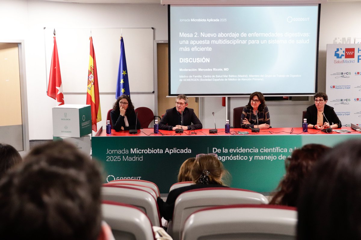 Good_Gut's tweet photo. ¡Gracias por participar en la #JornadaMicrobiotaAplicada!👏
Un espacio de diálogo interdisciplinar donde reafirmamos el papel clínico de la #microbiotaintestinal en enfermedades digestivas.
La innovación necesita puentes… y ayer construimos uno más. #GoodGut https://t.co/Jrlf3dCRhw