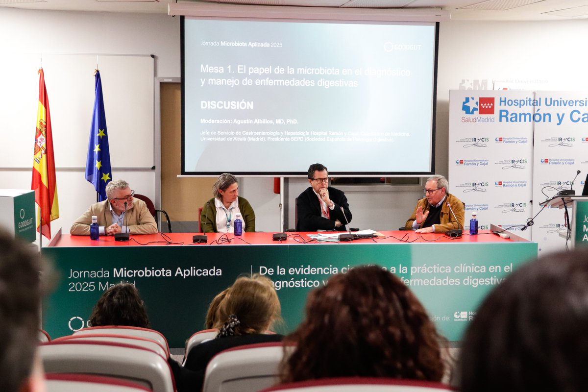 Good_Gut's tweet photo. ¡Gracias por participar en la #JornadaMicrobiotaAplicada!👏
Un espacio de diálogo interdisciplinar donde reafirmamos el papel clínico de la #microbiotaintestinal en enfermedades digestivas.
La innovación necesita puentes… y ayer construimos uno más. #GoodGut https://t.co/Jrlf3dCRhw