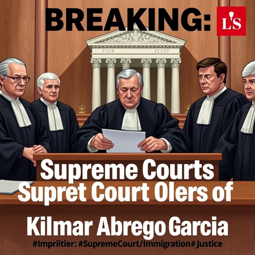 BREAKING:The U.S. Supreme Court orders the Trump Administration to "facilitate" the release of Kilmar Abrego Garcia from prison in El Salvador. 
The Government must ensure his case is handled as it would have been had he not been improperly sent to El Salvador.✍️🇺🇸 #SupremeCourt