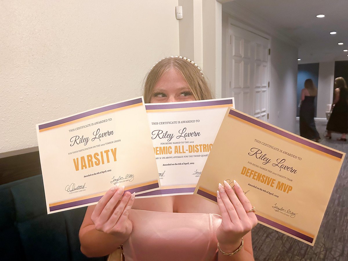 With never playing defense before and coming back from an ACL injury, I am so honored to receive DEFENSE MVP from this years highschool season! Thank you <a href="/TCHS_WSOCCER/">TCWS</a> for pushing me this season and supporting my #comeback 💜💜
<a href="/dksc_08_ECNL/">DKSC 07/08g ECNL</a> <a href="/KISDAthletics/">Keller ISD Athletics</a>