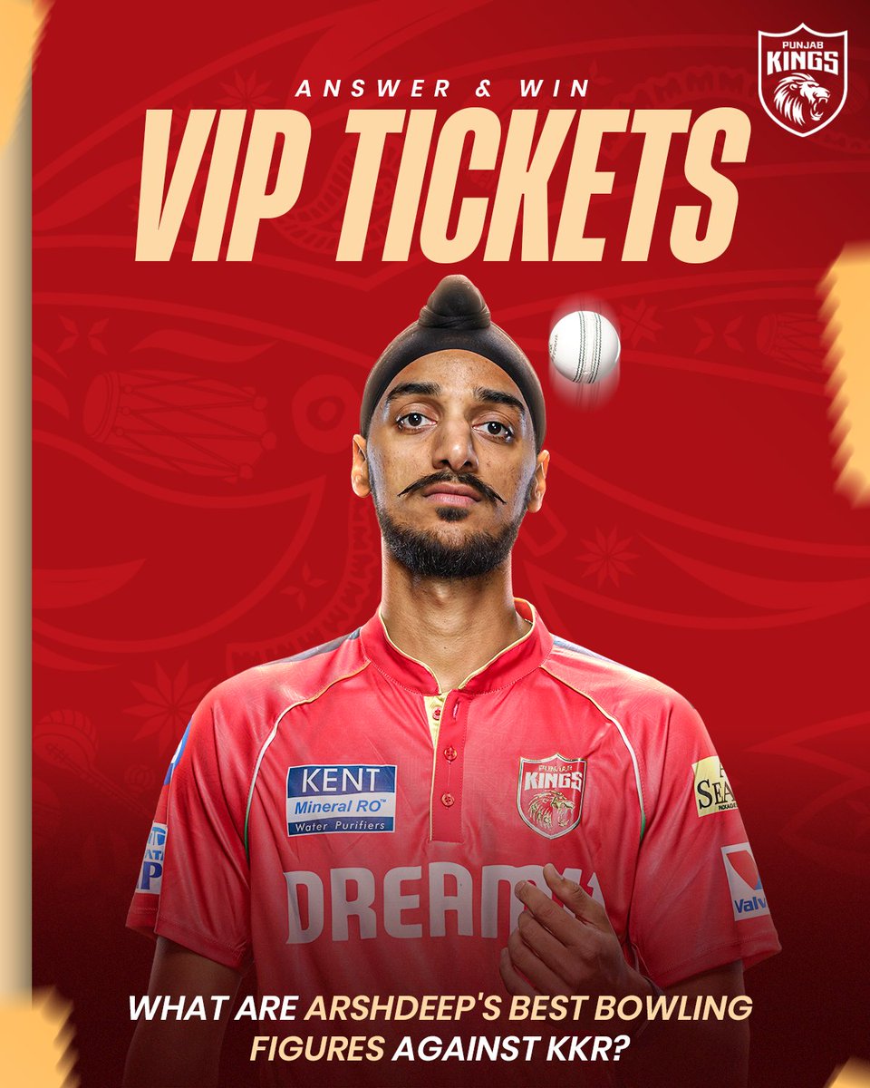 PunjabKingsIPL's tweet image. Grab the 🎟️ for our face-off against the 𝐊𝐧𝐢𝐠𝐡𝐭𝐬! ⚔️

#SherSquad, answer the question, follow the simple rules, and stand a chance to witness the #PBKSvKKR game live in New Chandigarh! 🤩

#PunjabKings #IPL2025 #BasJeetnaHai #MatchVichEntry