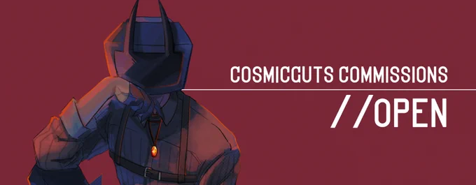Opening up commissions permanently for the current time being! You can find my prices here Feel free to DM me or email me at cosmicgutsart@ for inquiries. Any shares is appreciated, thank you!€