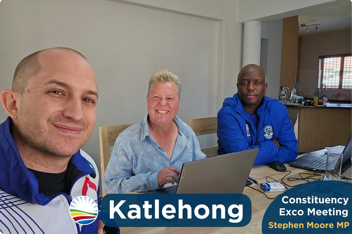 StephenMooreMP's tweet photo. Regular progress.
Relentless purpose.
Great to meet with Cllr Clifford Mohau and Katlehong CC Elsa Treurnicht for our Katlehong Constituency Exco meeting. We reviewed our progress, refined our strategy, and set our sights firmly on the road ahead.
#TeamDA #Katlehong
