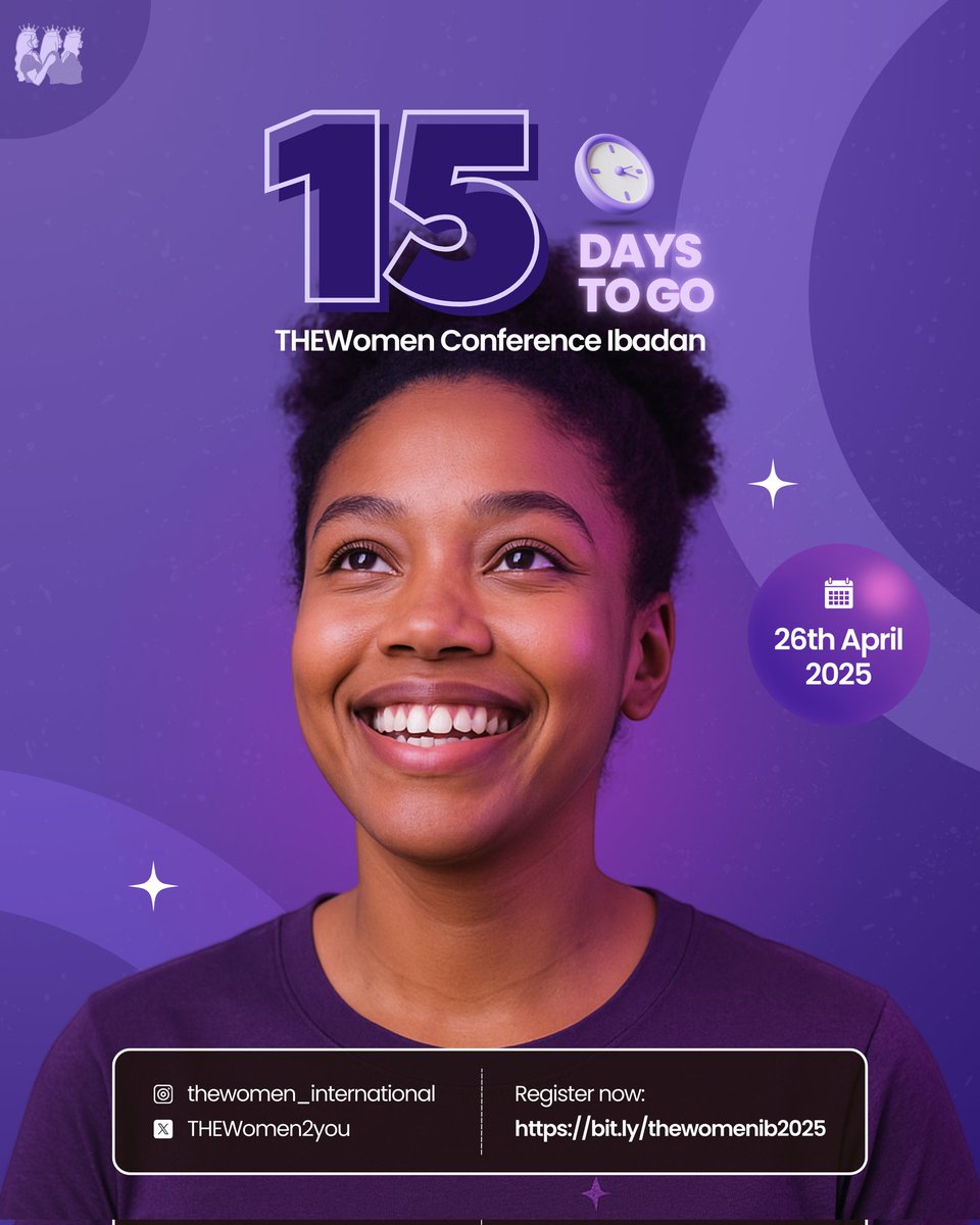 THEWomen2you's tweet photo. “15 days to go! Just like faith without works is dead, dreams without action stay dreams. As we prepare for this powerful gathering, we’re stepping out with purpose, passion, and faith. Are you ready?” https://t.co/qIrbV0Z7gT