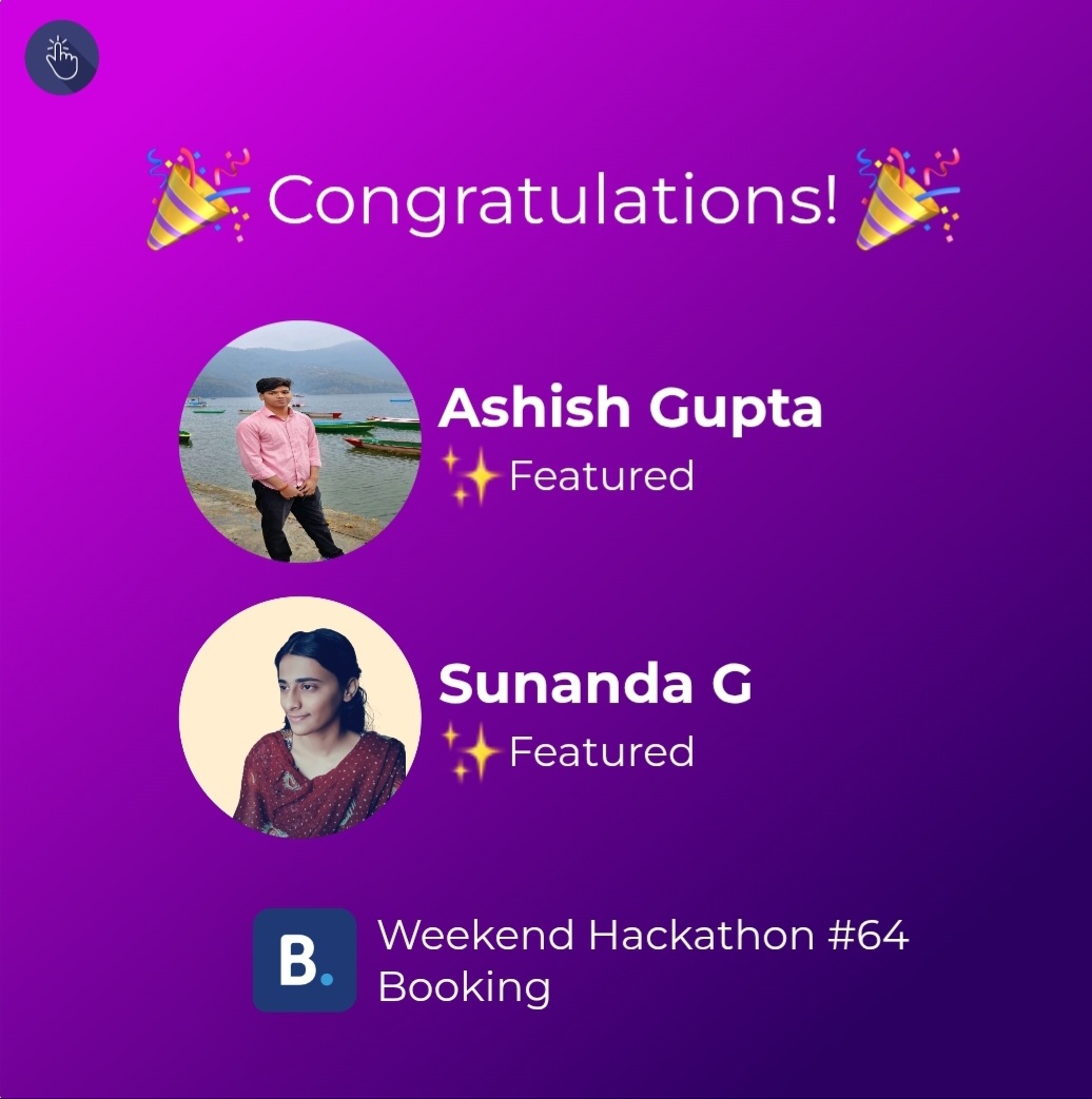 uxhack_co's tweet photo. β¨Featured designers of Weekend Hackathon #64 on @bookingcom challenge are:
β @the_realashish
β Sunanda G
π₯³ Congratulations!
ππ» Check out their designs at: https://t.co/aoEJDL8YSK
#bookingdotcom #uxhack #userexperience #design #productredesign #hackathon https://t.co/Jvm167MSbz