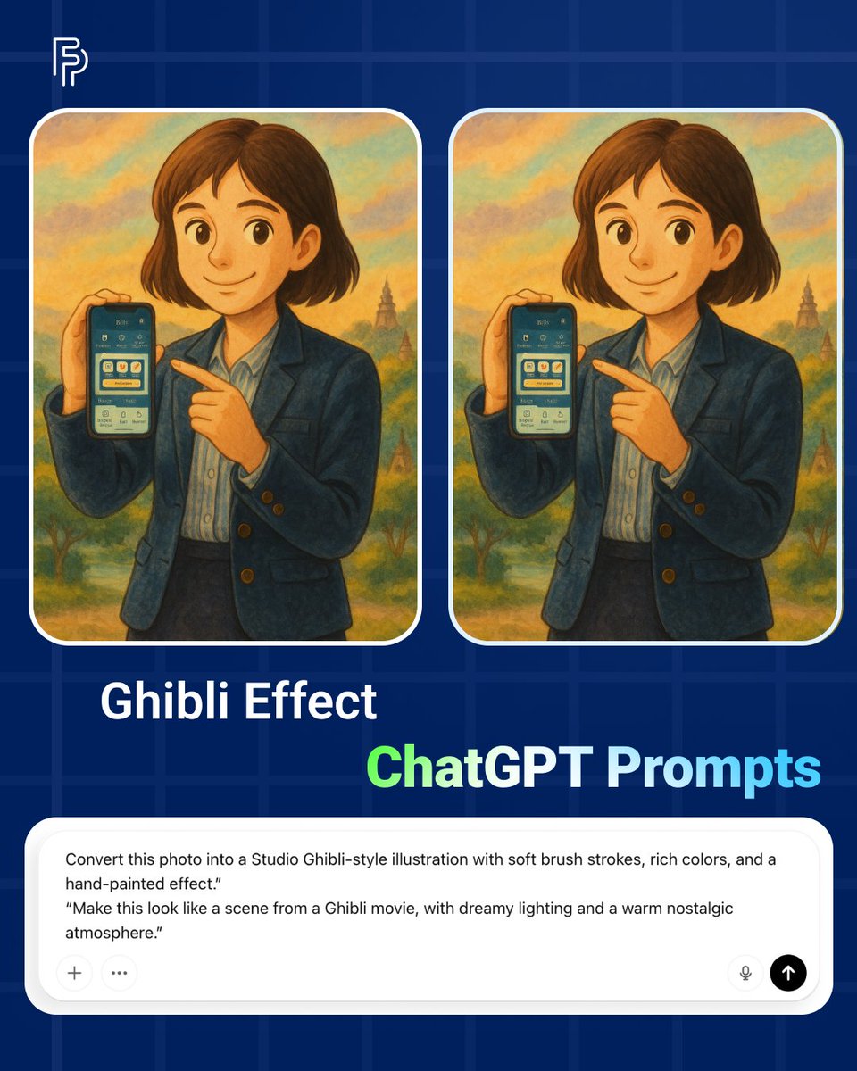 Zenzyofficial__'s tweet photo. Step into the world of FinShell Pay X Ghibli with two easy steps !🎨
✅Step 1: Upload Your Photo
✅Step 2: Choose Your Style &amp; Prompt

Find Out More
#ghiblistyle #ChatGPT #finshellpay #AI #Pixar https://t.co/WAZ9XuuZdM