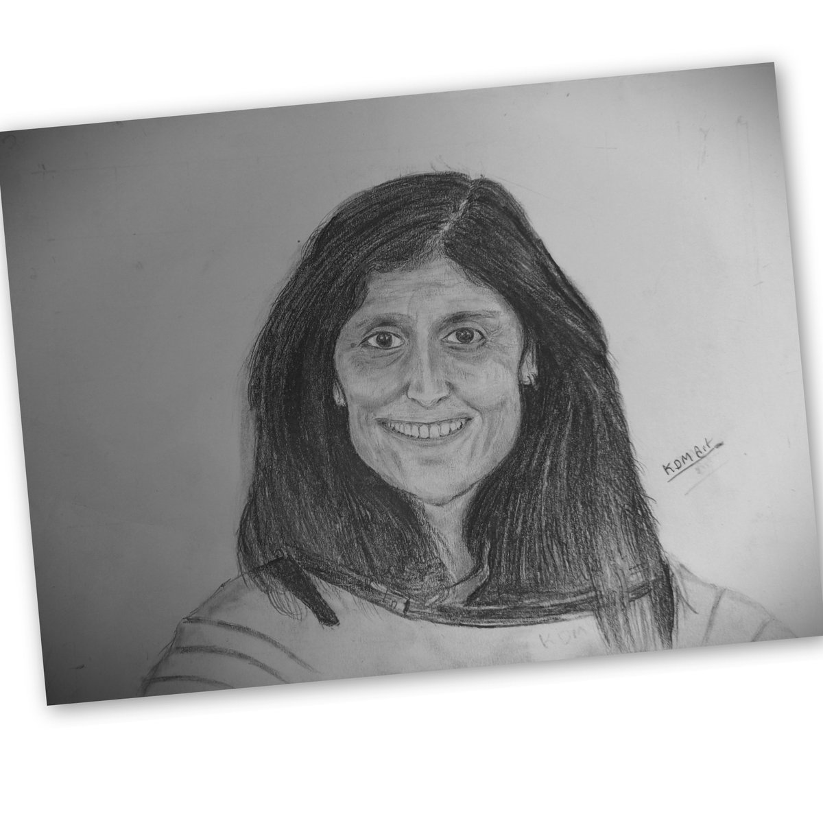 KKodagu's tweet photo. #sunitawilliams Pencil Art https://t.co/reQi3pTcI5