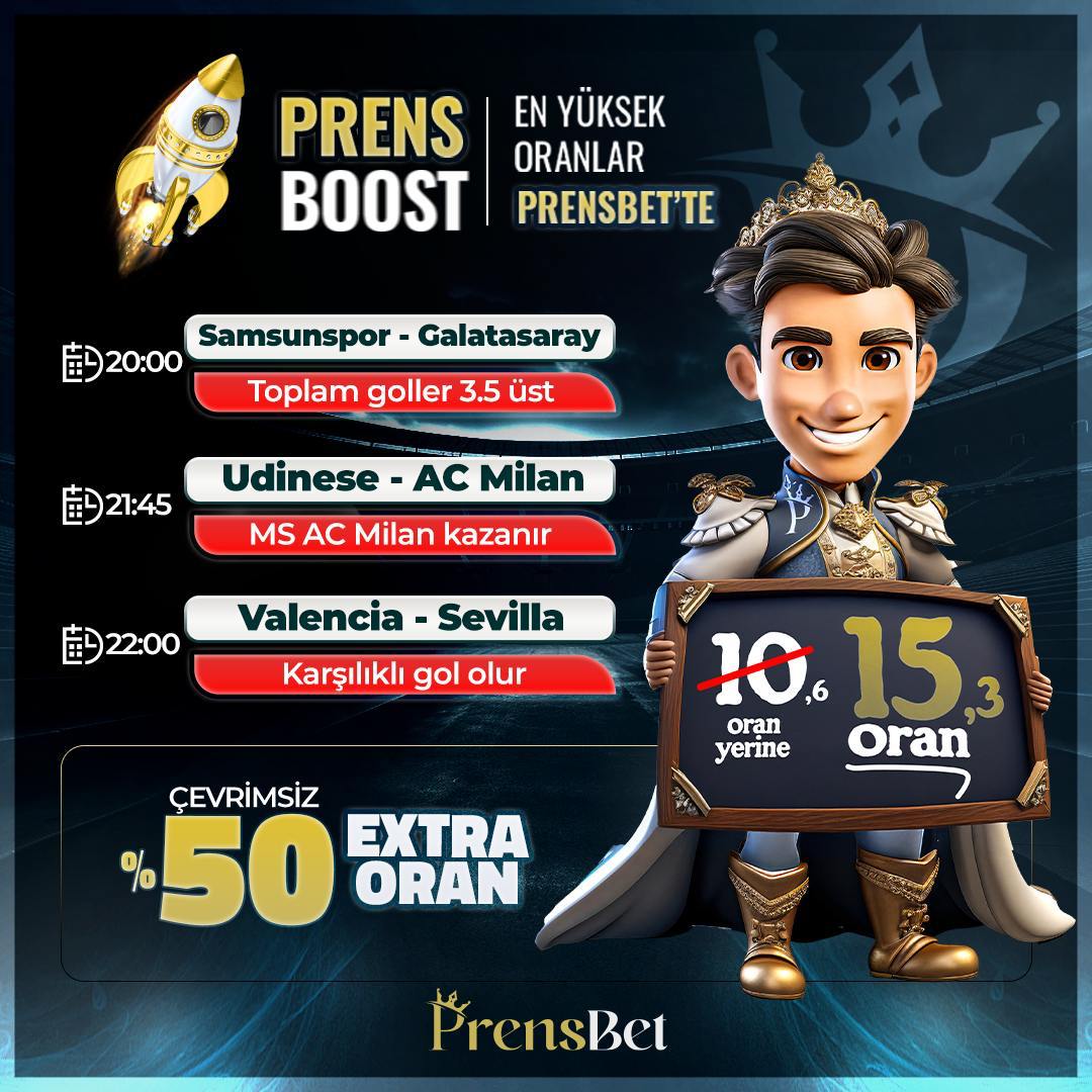 BU KUPON TUTAR AGA 🔥

🎆 #PRENSBET GÜNÜN KOMBİNESİ 🚀

✅ 15 ORANLIK günün kombinesini kaçırma!
💸 Çevrim yok, direkt çekim var!
🚫 Bahis limiti yok!
⚠️ Oranlar anlık değişebilir.

🔗 Giriş Linki:  prens.link/tw