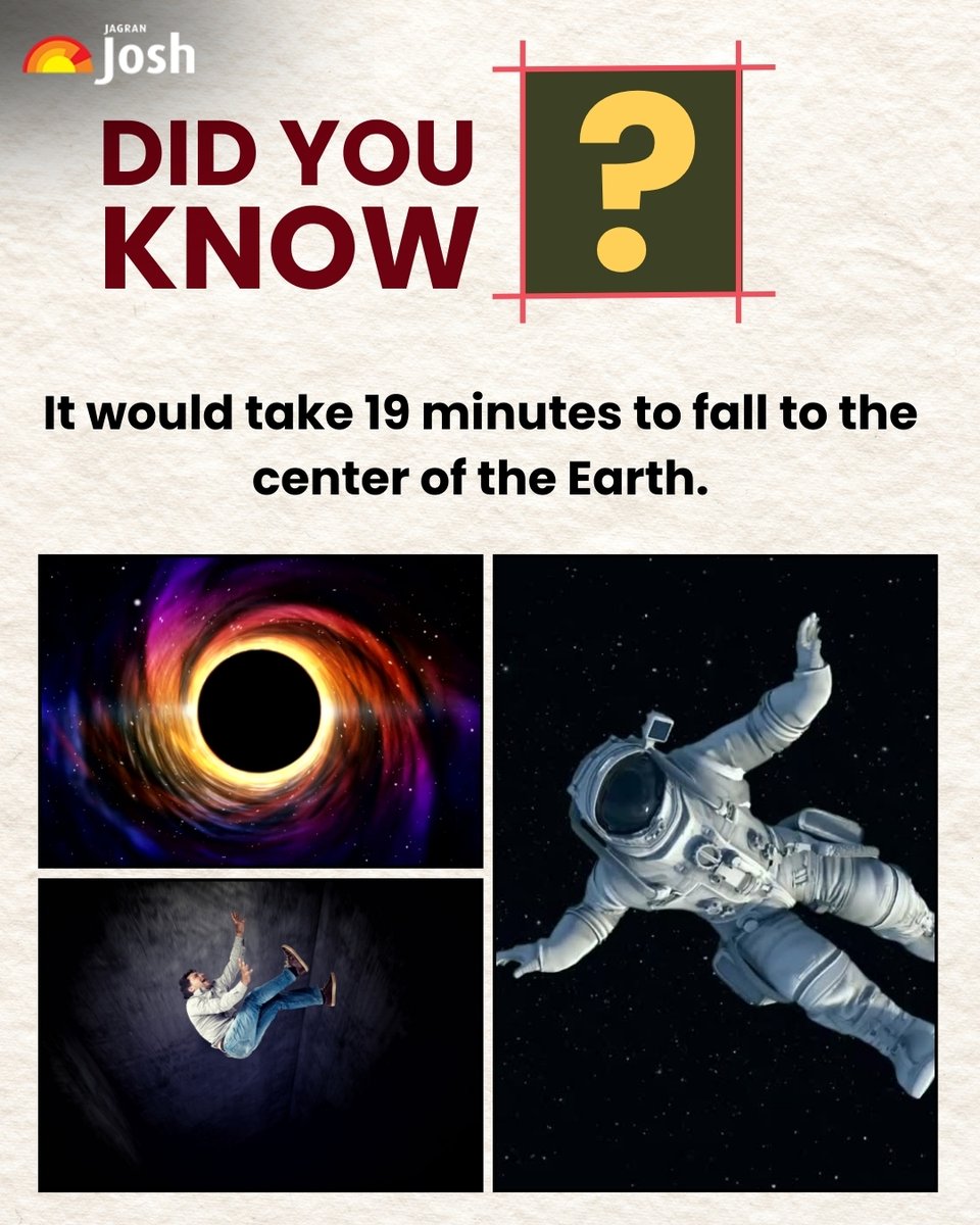 Jagranjosh's tweet image. 🌀 What if you fell through the Earth?
It would take you just 19 minutes to reach the core! Not a ride for the faint-hearted 😮🌍

#DidYouKnow #ScienceFacts #FunWithPhysics #MindBlowingFacts #education #gk
