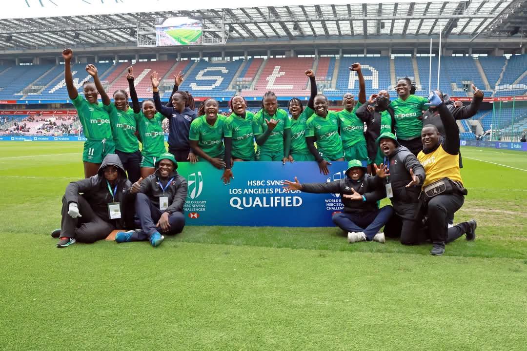 OfficialKRU's tweet photo. Kenya Lionesses have qualified for the playoffs, taking place in LA, early next month,  giving them a chance to fight for the HSBC slot 👏 

#Lionesses #SafaricomRugby #MpesaPowersKenya7s https://t.co/nyH6FaQRwO