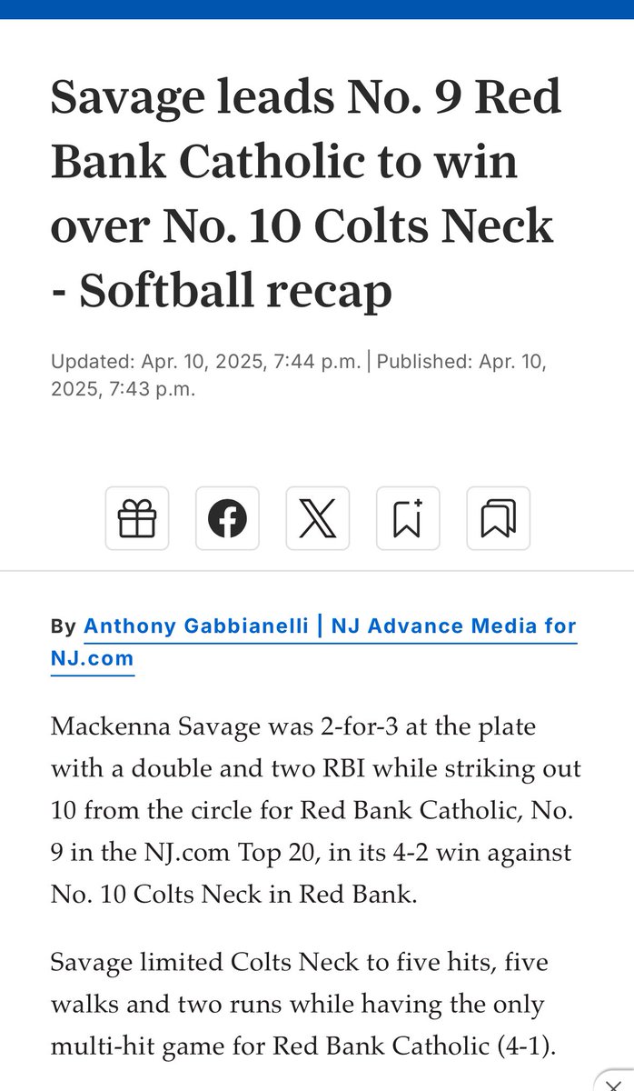 Mackenna Savage (@msavage2028) on Twitter photo Excited to get my first varsity start and the win! #rockstrong <a href="/GoldGarvey/">Newtown Rock Gold- Garvey</a> <a href="/rock_2028/">Rock National - Kiskurno / Garvey 14U</a> <a href="/LineDsoftball/">Line Drive Media</a> <a href="/MaxPreps/">MaxPreps</a> <a href="/ALLNJSoftball/">NJ softball</a> <a href="/RBCSoftball/">RBC Softball</a> <a href="/ExtraInningSB/">EXTRA INNING SOFTBALL</a> <a href="/HSSportsNJ/">NJ.com HS Sports</a> <a href="/D1Softball/">D1Softball</a> <a href="/ShoreConfSB/">Shore Conference Softball</a> Excited to get my first varsity start and the win! #rockstrong <a href="/GoldGarvey/">Newtown Rock Gold- Garvey</a> <a href="/rock_2028/">Rock National - Kiskurno / Garvey 14U</a> <a href="/LineDsoftball/">Line Drive Media</a> <a href="/MaxPreps/">MaxPreps</a> <a href="/ALLNJSoftball/">NJ softball</a> <a href="/RBCSoftball/">RBC Softball</a> <a href="/ExtraInningSB/">EXTRA INNING SOFTBALL</a> <a href="/HSSportsNJ/">NJ.com HS Sports</a> <a href="/D1Softball/">D1Softball</a> <a href="/ShoreConfSB/">Shore Conference Softball</a>