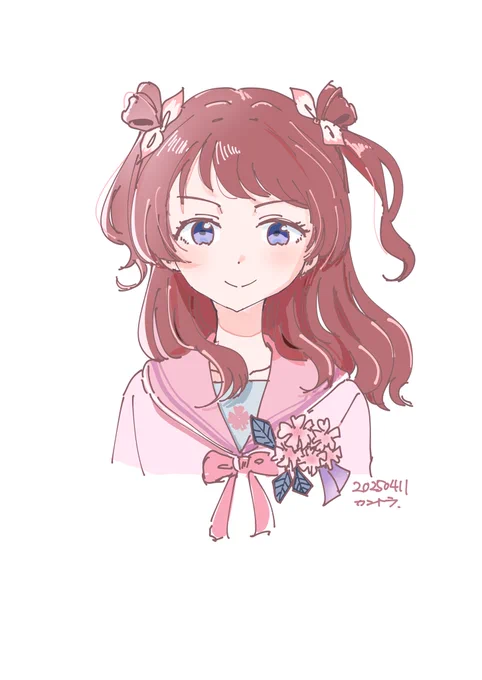 このお衣装花海咲季ちゃんの可愛さが際立つ頭のピンクのダブルリボンがかわよい #学マスFA 