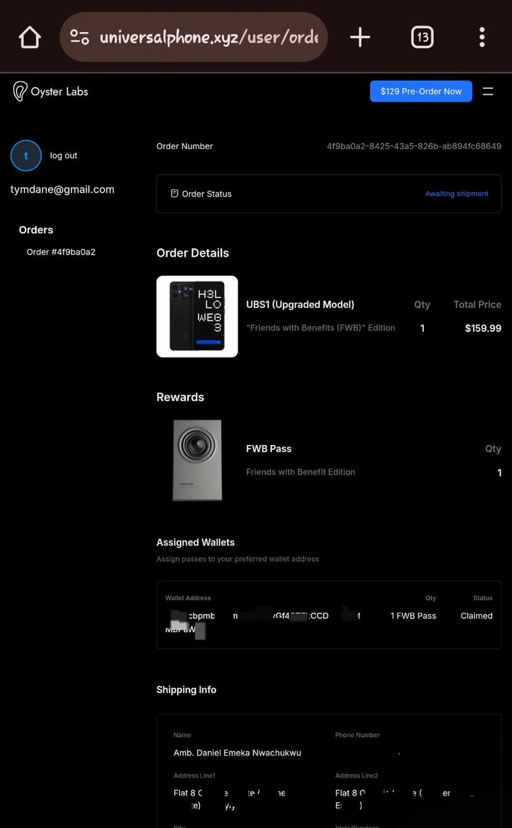 Tymdan__'s tweet photo. Dear @oysterecosystem since June 2024

You have refused to send my phone. I've kept quiet for so long. It is almost 1 year now.

Kindly refund if you don't want to send my phone. 

Thanks. https://t.co/08tp3SGHZg