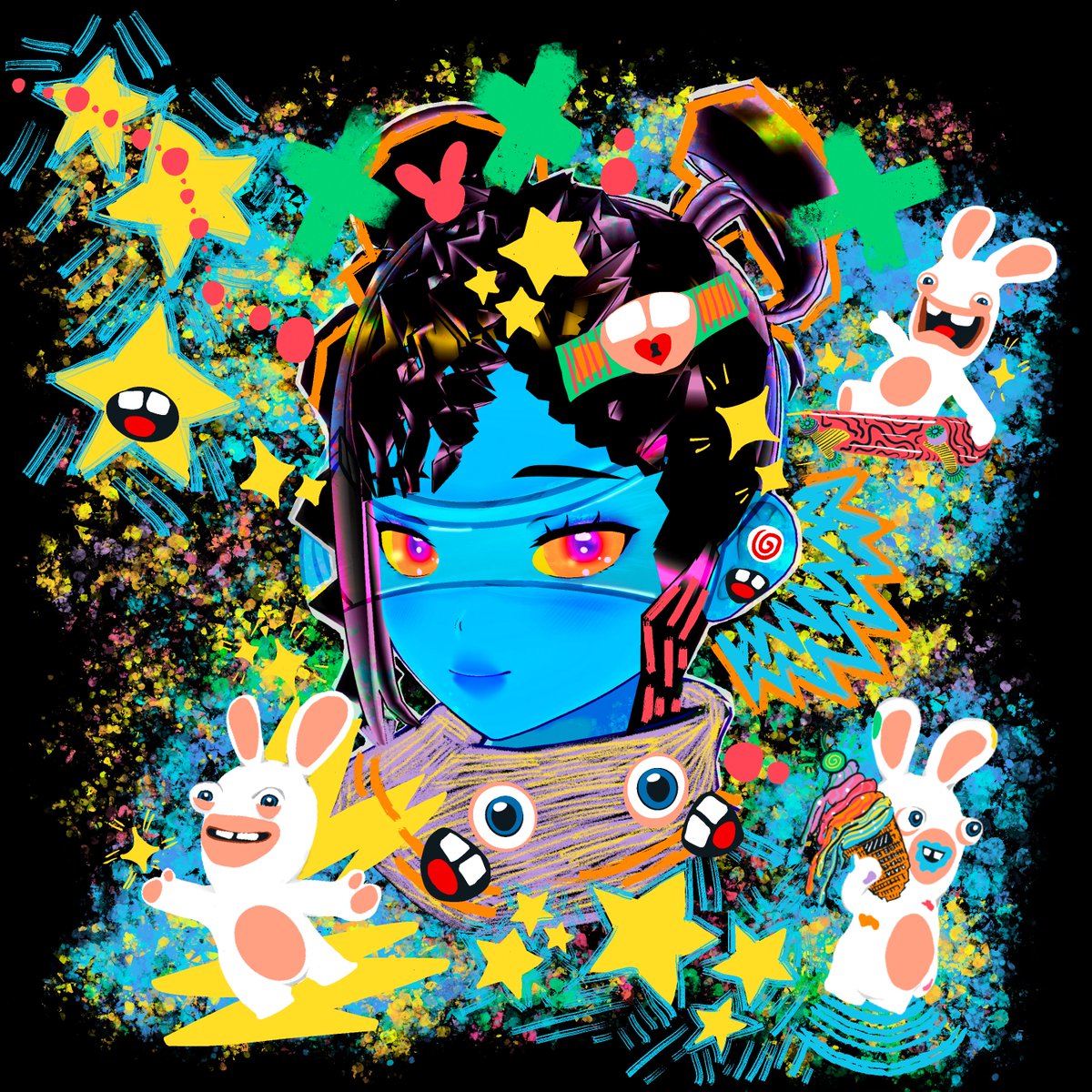 🌀 RabbID TRANSMISSION INTERCEPTED 🌀

RAE OF UBISIDIA by <a href="/aoifeodwyer/">Aoife O’Dwyer</a> 
✨ Spotted: A psychedelic powerhouse merging kawaii vibes with cosmic energy
🎨 Features: Braided starlight tech, hidden Rabbid integration, dreams made digital
[Status: Preparing for remixing]

CYBERSONIC by