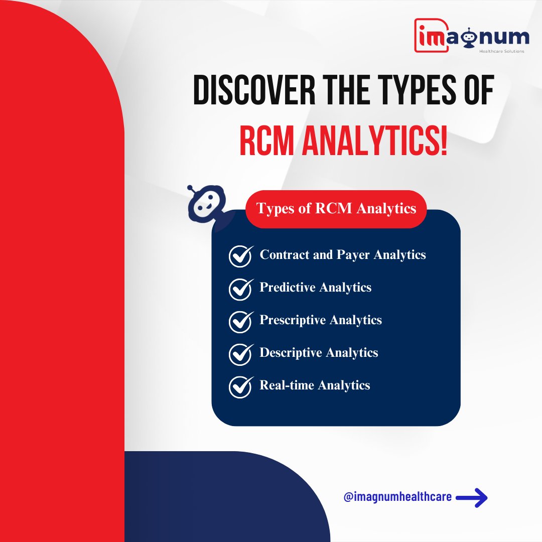 Imagnumhcs's tweet image. Optimizing your Revenue Cycle Management (RCM) starts with the right analytics! From tracking payer performance to predicting financial trends, data-driven insights help healthcare providers reduce denials, improve cash flow, and maximize revenue.

#RCMAnalytics 
#HealthcareData