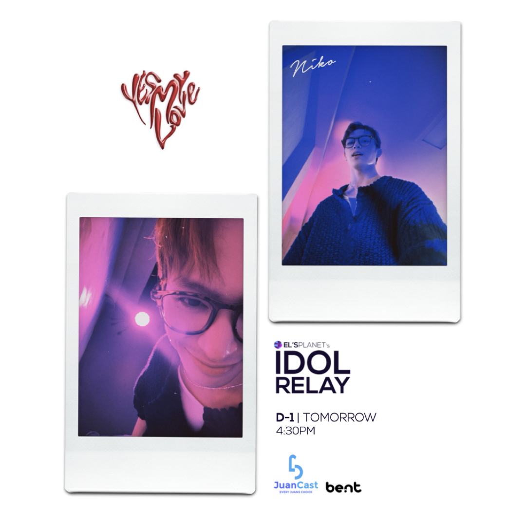 It’s almost here! Only 1 day until
<a href="/143yesmylove/">Yes My Love</a>'s Niko makes his Idol Relay debut! ✨ Catch him live tomorrow at #YMLxEP_IDOLRELAY. This new episode is brought to you by JuanCast and Bent Studio! #YesMyLove #PPOP #PPOPRise