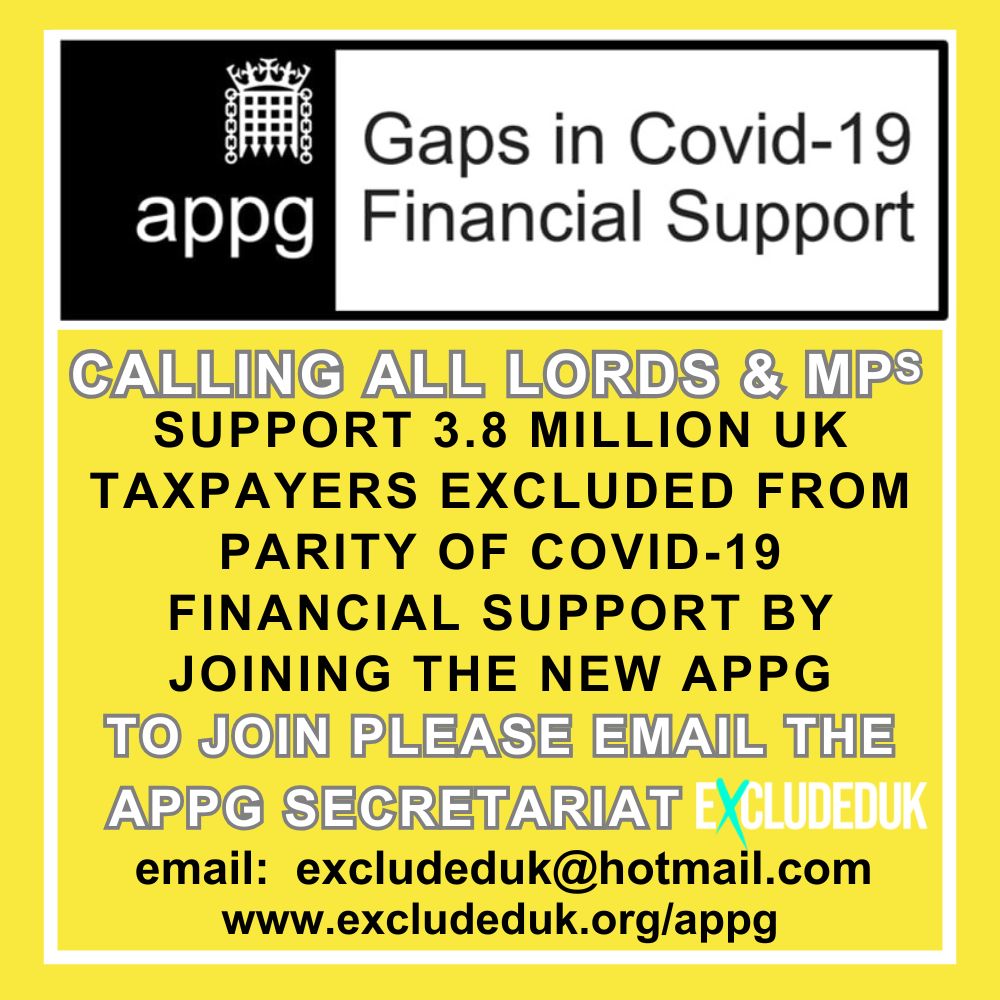 As one of the 3.8m excluded from Government Covid support, you obviously have a greater understanding of the effect this has had on so many. Please join the APPG to express both your support for #ExcludedUK and  highlight the impact this has had.
<a href="/JoshReynoldsSL6/">Joshua Reynolds MP</a> 
#ZaraSultana