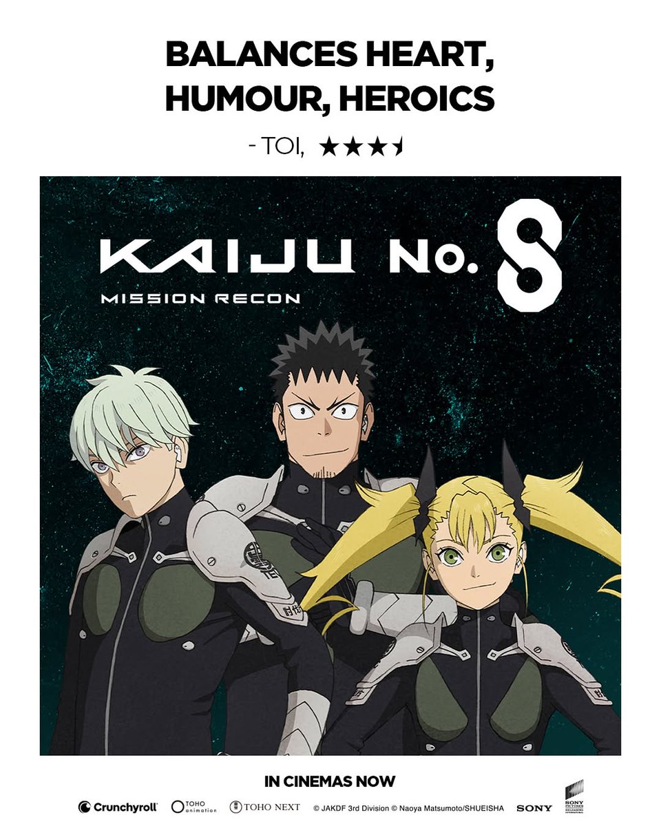 INOXMovies's tweet photo. A touching tale of resilience begins!
#KaijuNo8MissionRecon screening now at PVR INOX!
Ticket link: https://t.co/DcmYTdg3Ad
.
.
.
#KaijuNo8 #MissionRecon #AnimeAlert #MasayaFukunishi #AsamiSeto #WataruKataka #FairouzAi #KengoKawanishi https://t.co/NVp0KhNvKL
